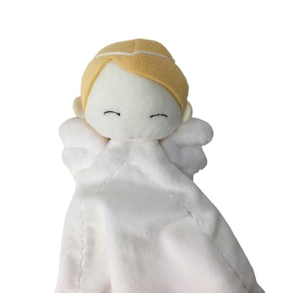 Hallmark Snuggly Little Angel Lovey Security Blanket Wings Blonde Blue Writing - Picture 2 of 7